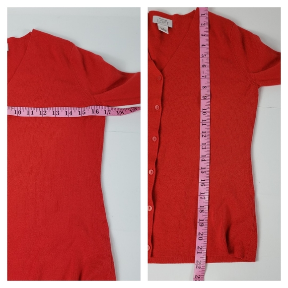 Ann Taylor Loft Red Cardigan Button Front Sweater - Picture 5 of 6